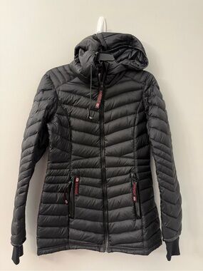 Canada Weather Gear Women’s Black Hooded Down Puffer Jacket Small Full Zip